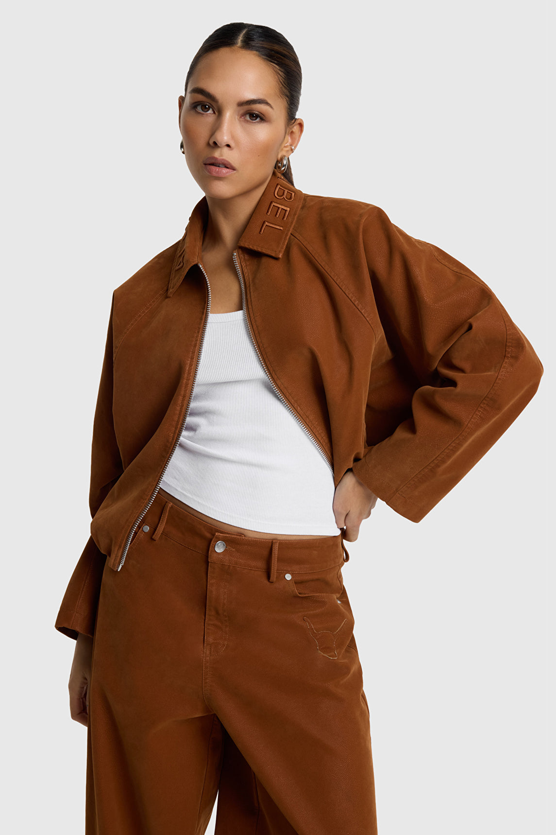 Faux suède ballon jacket - Alix The Label