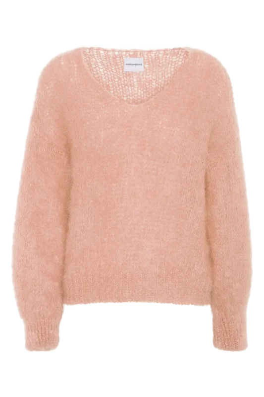 Milana LS mohair knit peach - American Dreams - Truien / Vesten