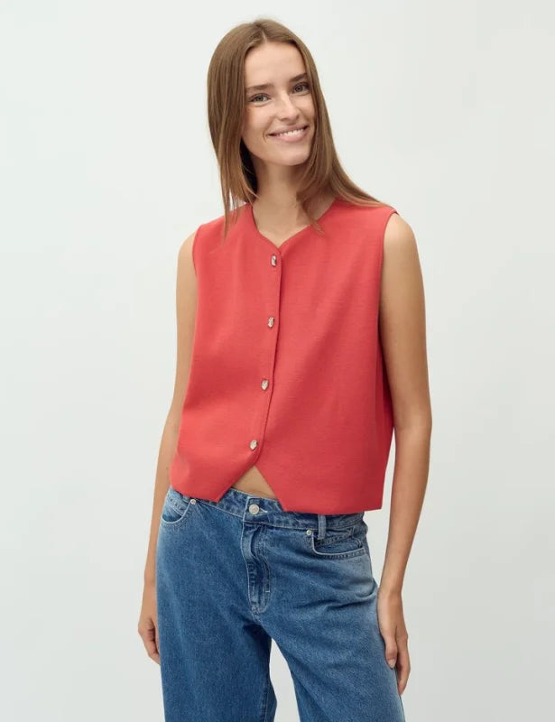 Basia-M knitted top red - Tops