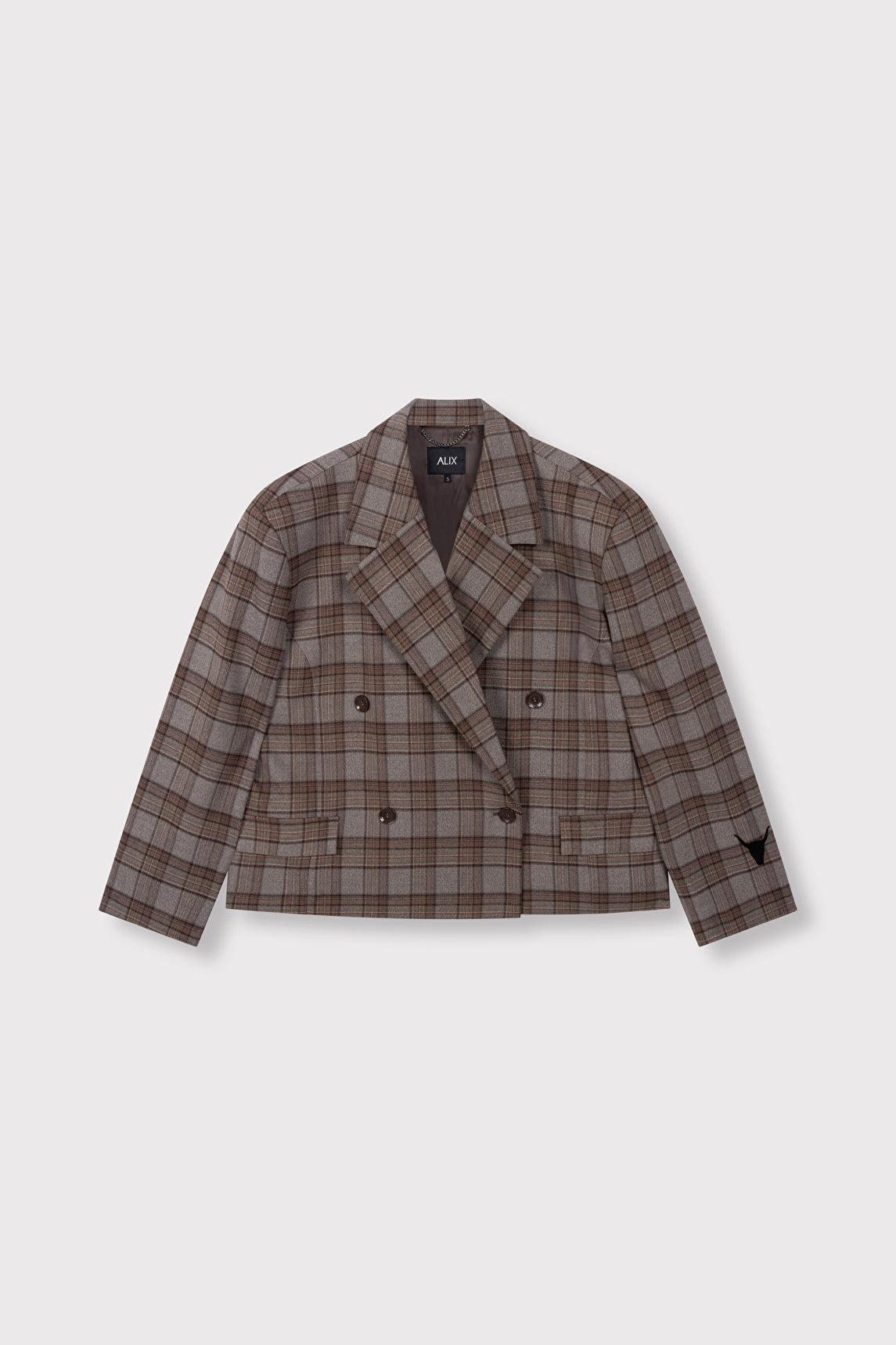Cropped check blazer - Alix The Label