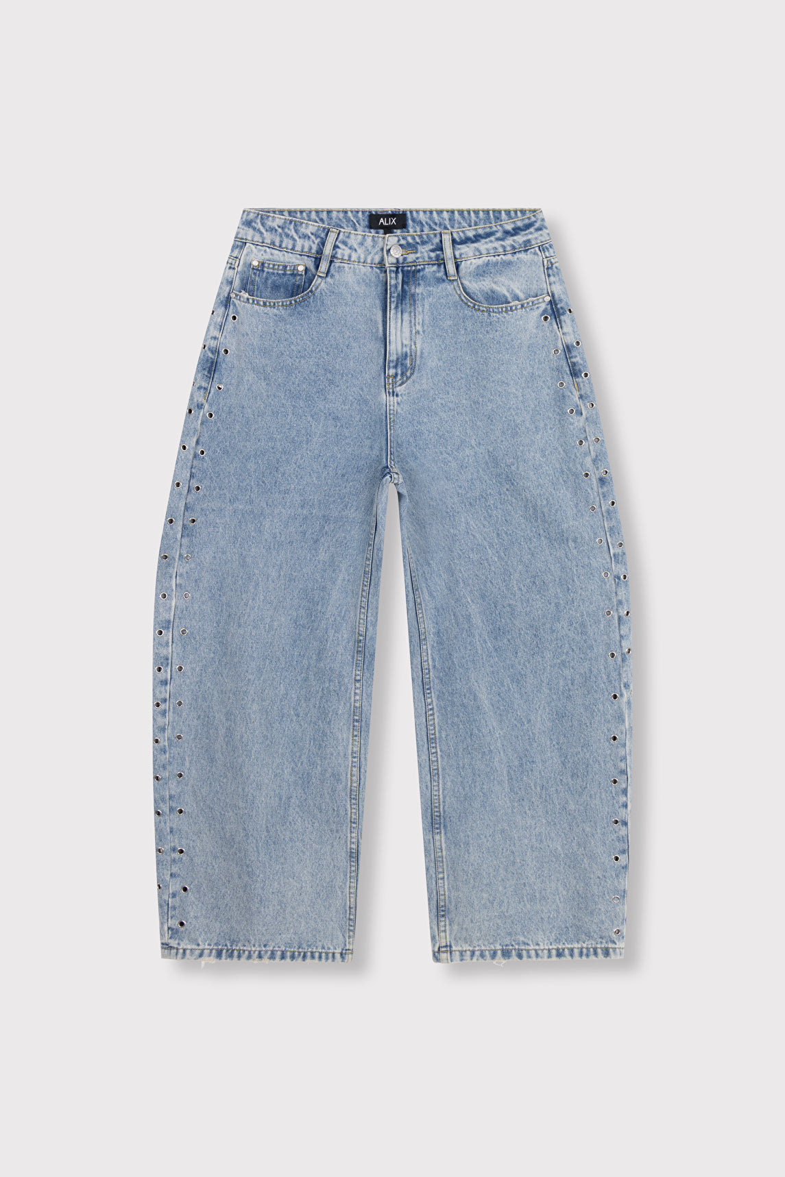 Studded barrel denim pants - Alix The Label