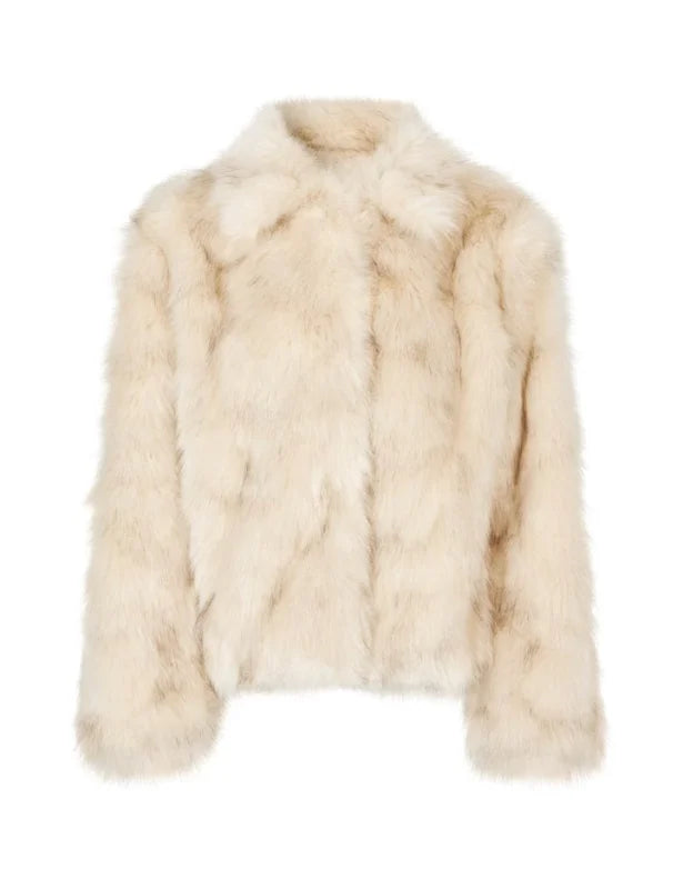 Corvia-M faux fur jacket beige - Jassen