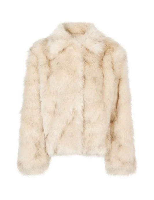 Corvia-M faux fur jacket beige - Jassen