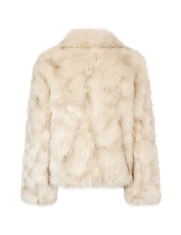 Corvia-M faux fur jacket beige - Jassen