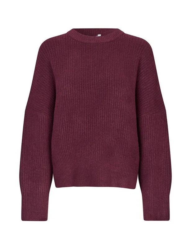 Gillian knit wine melange - Truien / Vesten