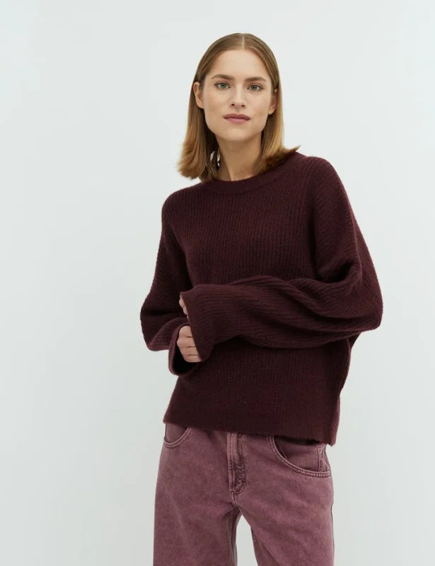 Gillian knit wine melange - Truien / Vesten