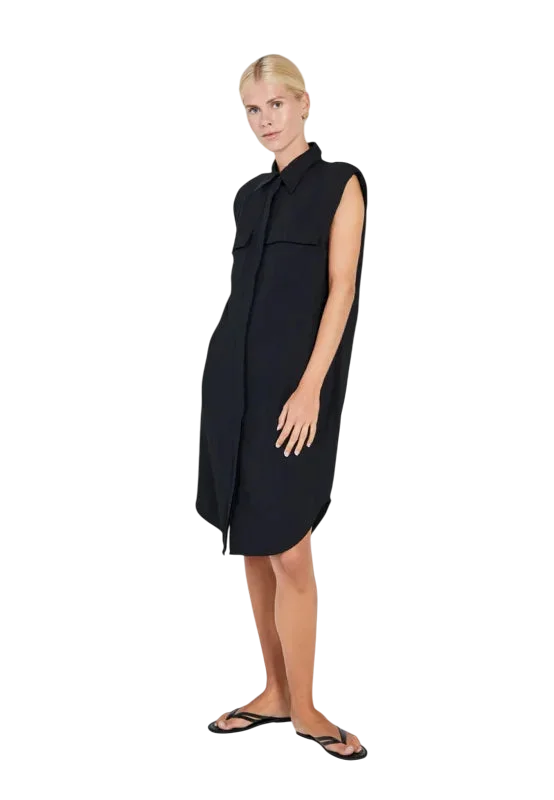 Mara shirt dress black - Jurken