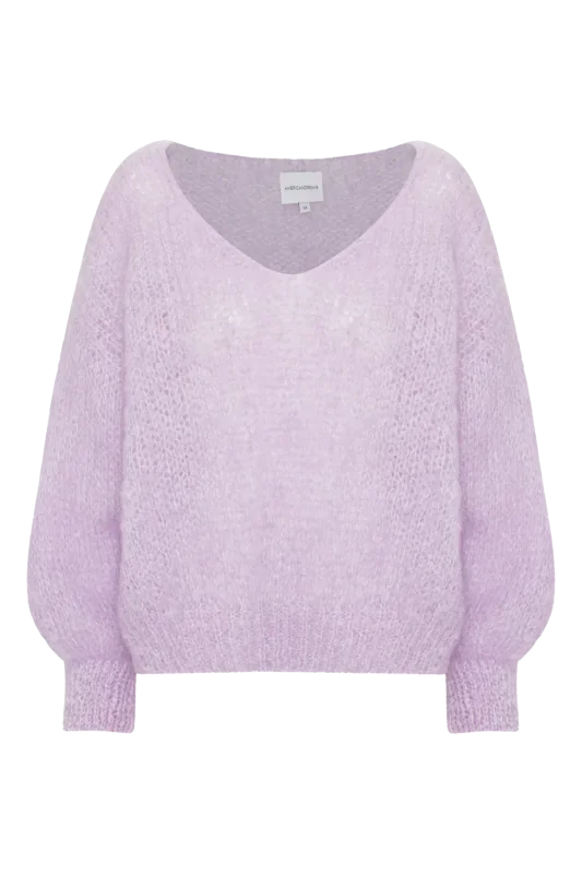 Milana LS mohair knit light purple - American Dreams - L - Truien / Vesten