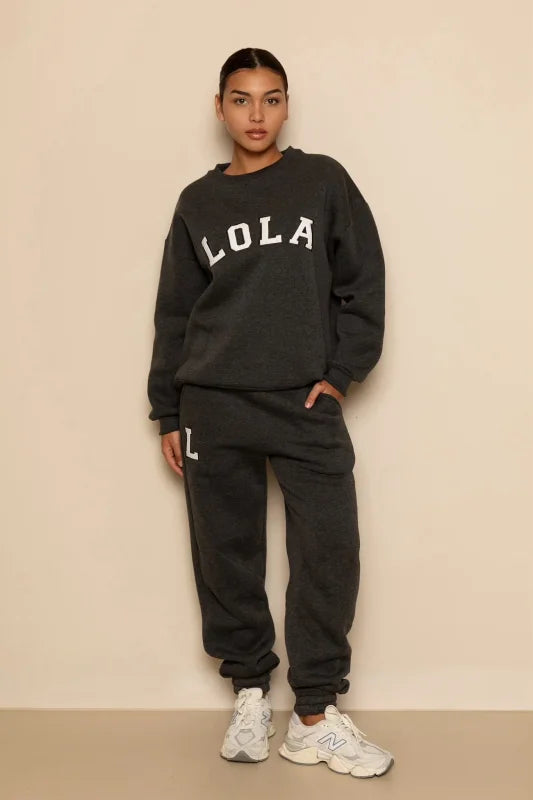 Milla pants dark grey - The Lola Club - Broeken
