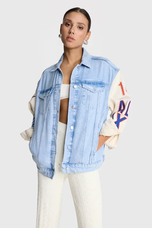 Mixed sleeves denim jacket - Alix The Label - Blazers / Jasjes