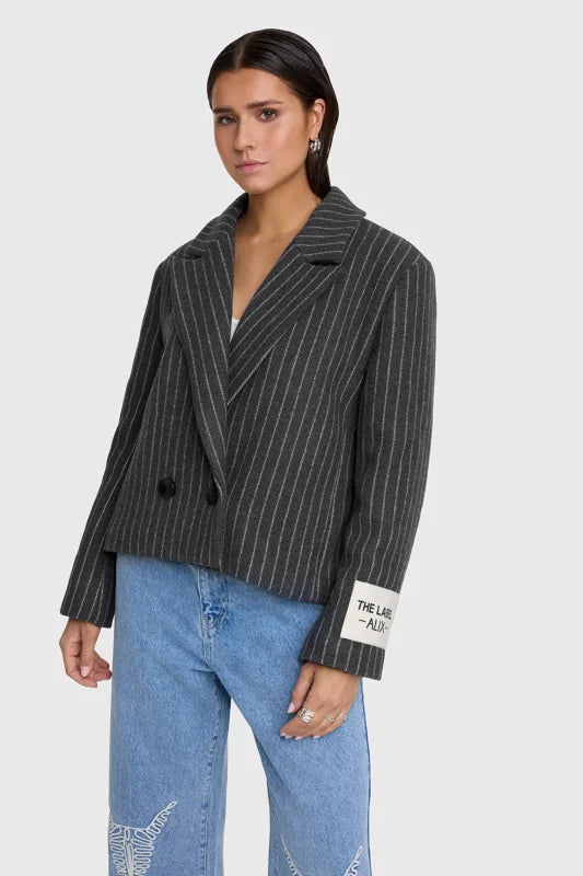 Pinstripe cropped coat - ALIX The Label - Jassen