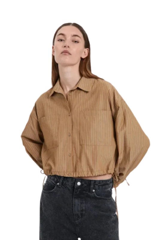 Travis shirt khaki stripe - Blouses