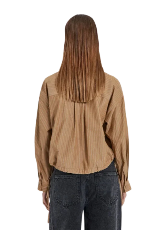 Travis shirt khaki stripe - Blouses