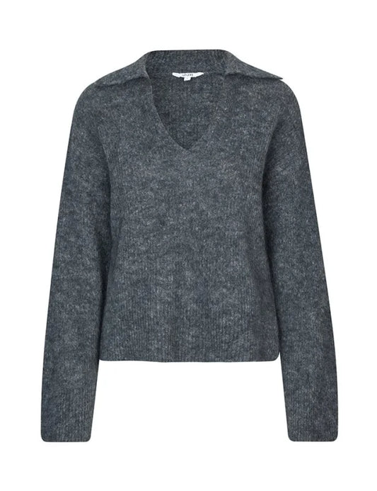 Ubika-M knit charcoal - Truien / Vesten